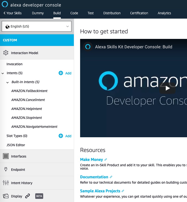 alexa dev console